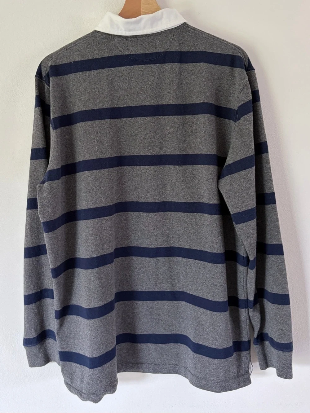 Polo Ralph Lauren The Iconic Rubgy Shirt Grey & Blue Striped Long Sleeve